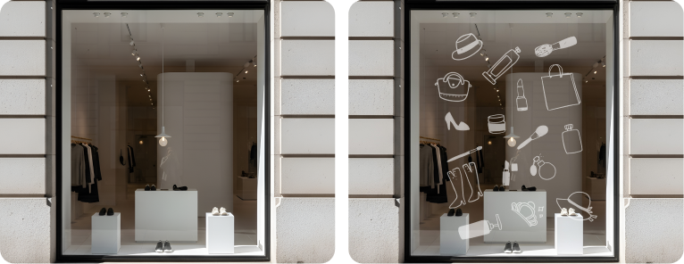 Fashion Store Window Display | Glass Graphic Illustration